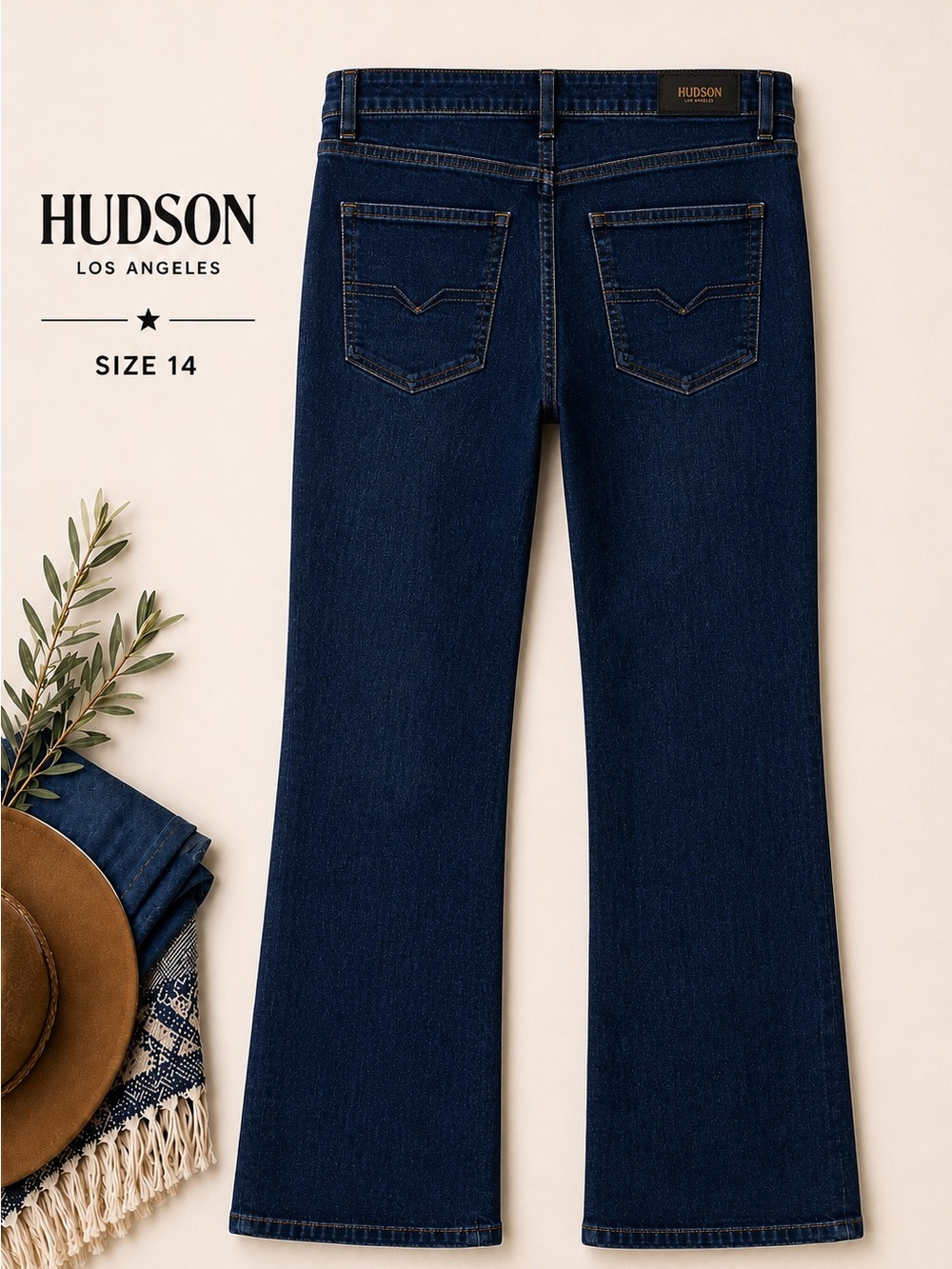 Hudson Jeans Women’s 14 High Rise Straight Dark Wash Premium Denim 28 - Picture 5 of 5